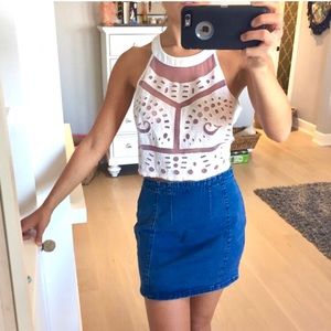 Millau from LF white&purple zip up back top! nEw